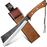 Freelander Machete Outdoor Survival Messer, Feststehende Klinge mit Holzscheide, Full Tang Bushcraft Machete mit Holzgriff für Camping, Wandern, Geschenk für Männer Outdoor