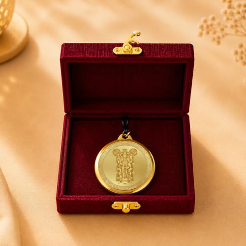Image of DIVINITI 24K Gold Plated Double-Sided Religious Pendant with Premium Gift Box, Spiritual Locket for Men & Women, Devotional Jewellery for Gifting & Everyday Wear