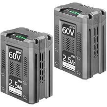 DTK 2500mAh Replacement for Greenworks 60V Battery LB60A00 LB60A01 LB60A02 LB60A03 2 Packs