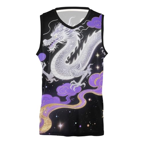 Débardeur basket-ball adulte jeune jersey maillot violet brillant étoiles