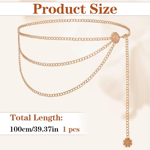 Multilayer Metal Waist Chain, Adjustable Gold Chain Belts Gold Chains Belt for Women for Dresses Jeans Trousers2