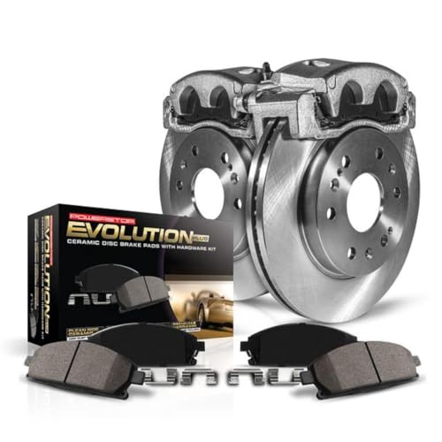 Image of PowerStop Front Brake & Caliper Kit for Audi A3 2006-13 |A3 Quattro 2006-13 |TT 2008-09 |TT Quattro 2009-15 - Z17 Ceramic Brake Pads + Disc Rotors + Calipers Replacement, KCOE2259A