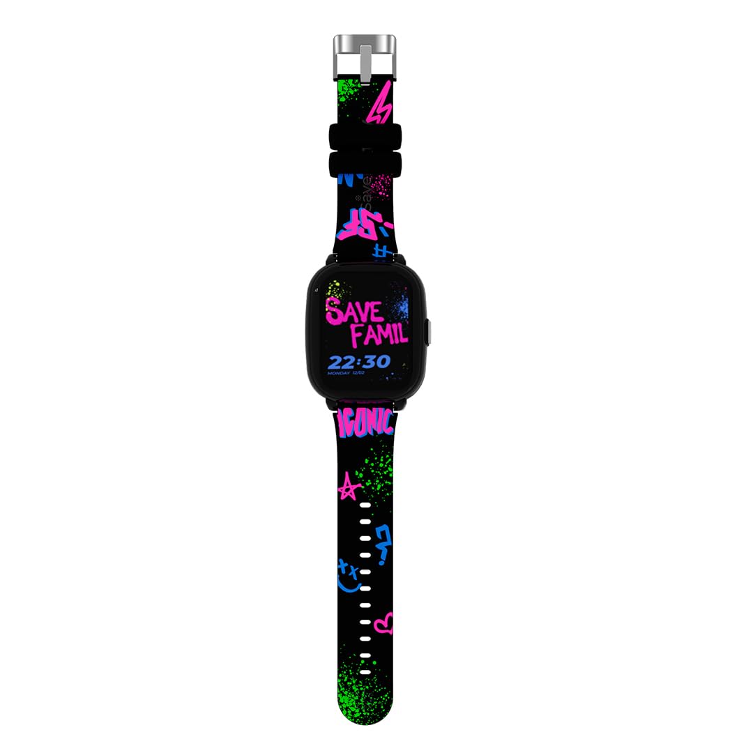 SaveFamily Iconic 2 Plus 4G. Smartwatch voor kinderen. Videogesprek, Video, Beller-ID, Muziek, Bluetooth, App Store, Whatsapp. GPS-kinderhorloge, Camera, SOS, waterdicht (Iconic 2 Plus, Street Style)