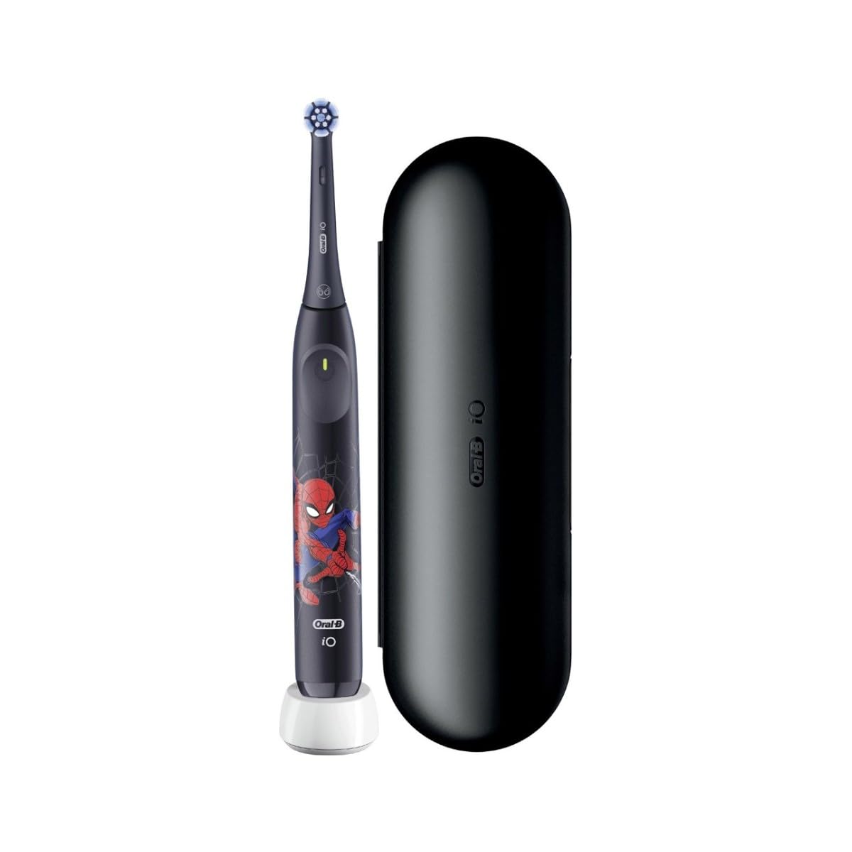 Oral-B iO Kids 6+ Marvel Spiderman - Cepillo de dientes eléctrico (incluye 1 cabezal, 1 estuche de viaje, temporizador de música y 3 modos con modo Super Sensitiv), para niños a partir de 6 años