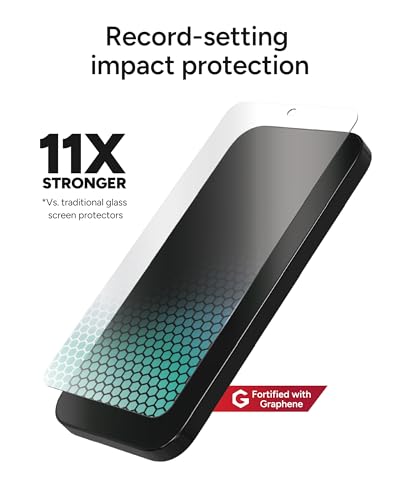 Image of ZAGG Glass XTR4 Samsung Galaxy S25+ / S24+ Screen Protector - Tempered Glass, 11X Stronger with Graphene, Blue Light Filtering, Anti-Reflective Technology, InvisibleShield, Easy Dust-Free Installation