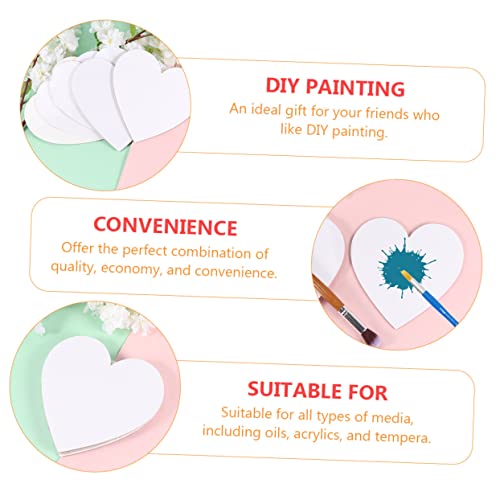 Paneles de lienzo con forma de corazón en algodón para pintura al óleo pack de 6 piezas 6