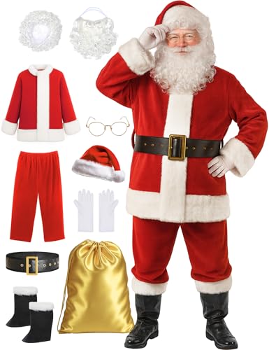 Ahititi Weihnachtsmann Kostüm für Männer Deluxe Erwachsene Santa...