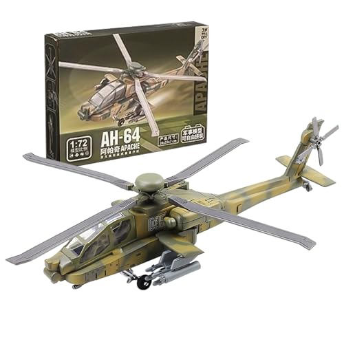 YOUNEEDFUL New 1/72 Scale AH-64 Longbow Apache Helicopter Model Aircraft, Suitable for Military Enthusiasts to Collect and Give Gifts