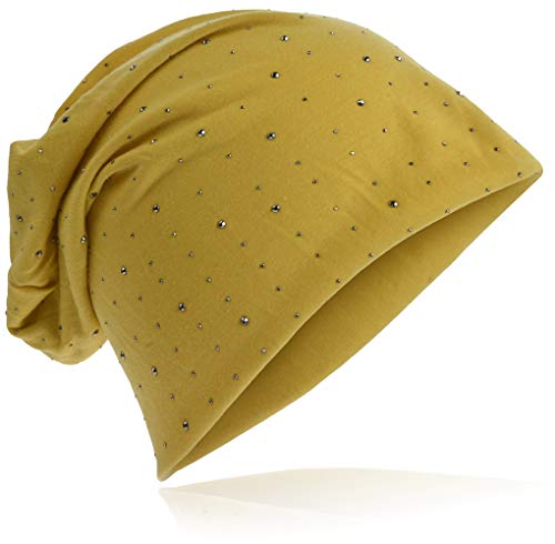 Miobo Slouch Beanie Mütze – Lässige Passform – mit Strass Nieten – Unisex (56–59 cm)