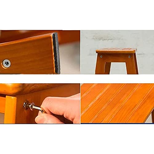 Taburete plegable delgado de madera maciza y escaleras móviles multifuncionales de hogar 4