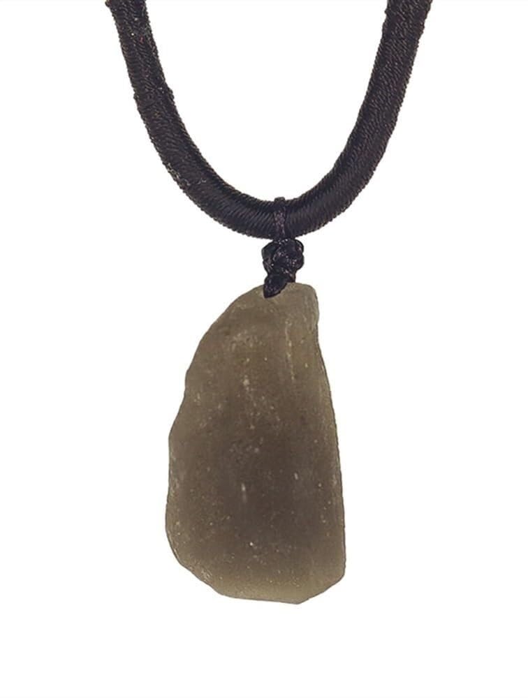 Collier Météorite Solitaire d'Exception en Tectite brute pure