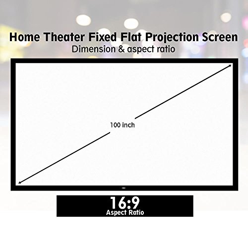 Pyle 100" Matt White Home Theater Tv Wall Mounted Fixed Flat Projector Screen - 100 Inch 16:9 Full Hd Projection - Easy To Set Up For Room Video, Slideshow, Movie/Film Showing - Prjtpfl102 #TOP2