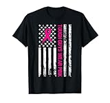 Tough Guys Wear Pink American Flag Support Cancer Survivors T-Shirt