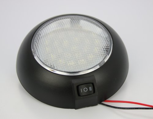 LED Dome Light - 4.5" High Power White & Red LED Downlight - 12 Volt - Fixed Mount - for Home, Auto, Truck, RV, Boat and Aircraft
