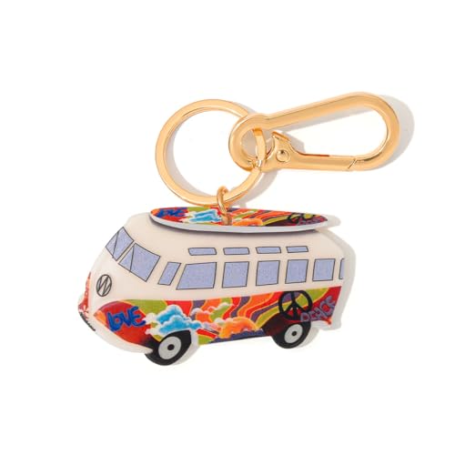 Car Shape Bag Charm Keychain - Colorful LOVE Design Acrylic Purse Accessory with Gold Lobster Clasp (Unisex)