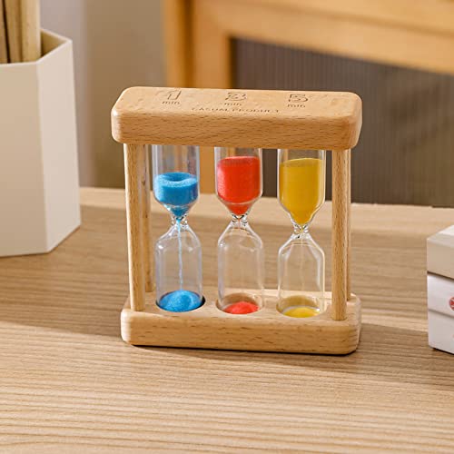 Holzsand 3 in 1 Sanduhr Timer, Mini-Sanduhr, Kreative Sanddekoration, Kleine Ornamente, Küchen-Uhr, Zeitmanagement, 1, 3, 5 Minuten, Glas für Kochen Maske Yoga Zähneputzen (Stil 1) Holzsand 3 in 1 Sanduhr Timer, Mini-Sanduhr, Kreative Sanddekoration, Kleine Ornamente, Küchen-Uhr, Zeitmanagement, 1, 3, 5 Minuten, Glas für Kochen Maske Yoga Zähneputzen (Stil 1)