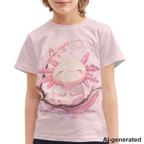 Image of Novelty 3D Graphic T Shirts for Kids Crew Neck Funny Animal Print Short Sleeve Girls Tshirts 3-16 Years