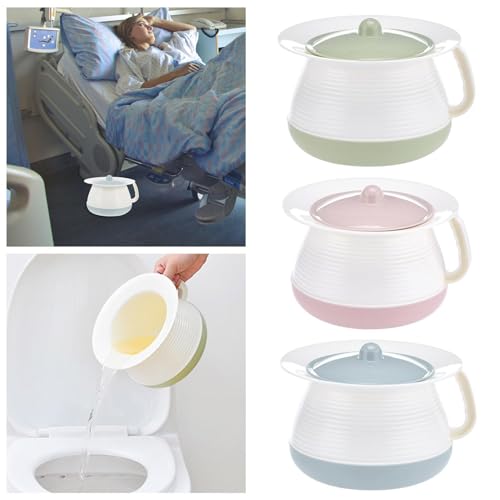 Children's and Adults' Urinal Chamber Pot with Lid and Handle, Plastic Spittoon Urine Pot, Potty Urine Bucket Emergency, Toilet Pot Night Urine Jug for Camping Travel Home Bucket Toilet (Green) - Image 2