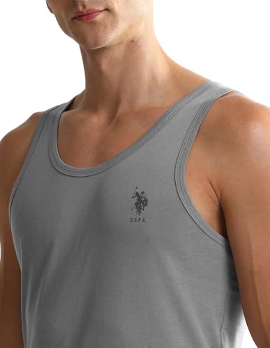 Image of U.S. Polo ASSN. Mens OEV05 Solid Cotton Vest - Pack of 2