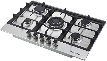 Russell Hobbs RH75GH602SS 5 Burner Gas Hob, 75 cm, Stainless Steel