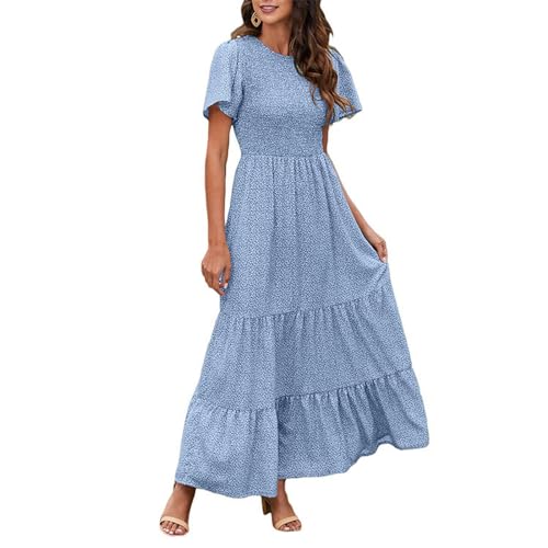 Robe longue plissée imprimée d'été fluide : silhouette sublimée en XXL