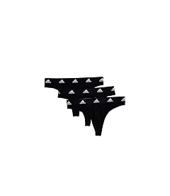 adidas womens Cotton Stretch Thong Panties 3-pack