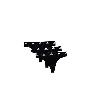 adidas womens Cotton Stretch Thong Panties 3-pack