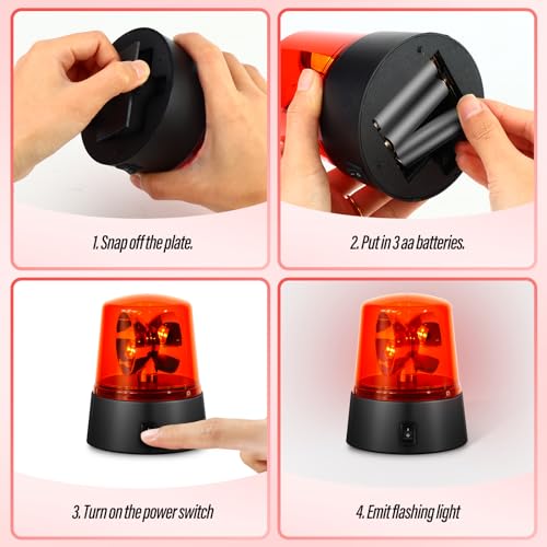 Image of 1PCS Red 360 Degree Rotating Strobe Light, Flashing Police Light Disco Bar Party Decorative Light