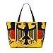 QIPVEKR Germany Coat Of Arms German Flag Women Large Beach Bag Travel Weekender Foldable Tote Bag for Pool Beach Vacation Gym