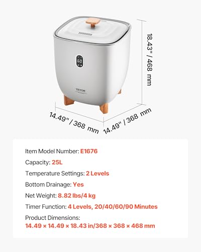VEVOR Handtuchwärmer Eimer Wärmegerät 25 L mit LED-Anzeige & Einstellung (Timer & Temperatur) & automatischer Abschaltung, Towel Warmer für Badezimmer Waschküche, zum Erwärmen von Handtüchern