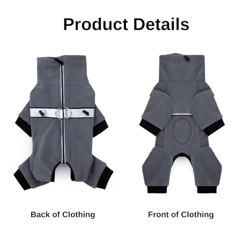 BT Bear Warme Mäntel für kleine Hunde, verstellbarer Fleece-Overall mit D-Ring, Wintermantel für kleine Hunde, Hellgrau, Größe S