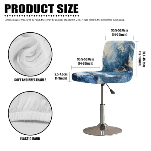 Image of Bar Stool Cover Stretch Counter Stools Pub Chair Slipcover for Dining Room Removable Anti-Scratches Spills Chair Covers for Dining Room Chairs Set of 4 Blue Waves Print