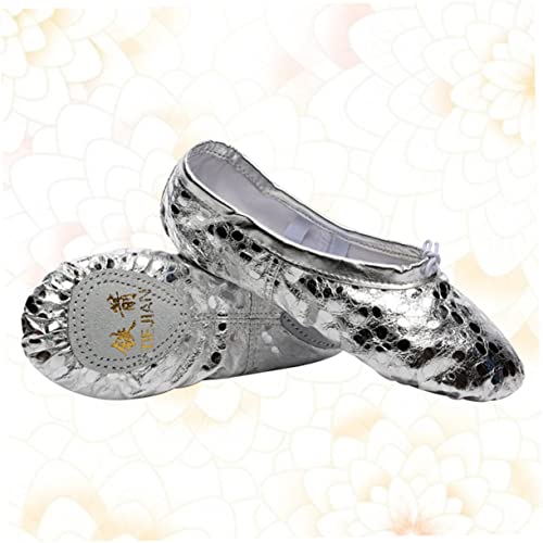 Ballet Dance Shoes Ballet Shoes Yoga Shoes Pu Leather Ballet Slipper Sole Ballet Shoe Child Soles Silver Ballet Dance Shoes Sole Ballet Shoe #TOP5