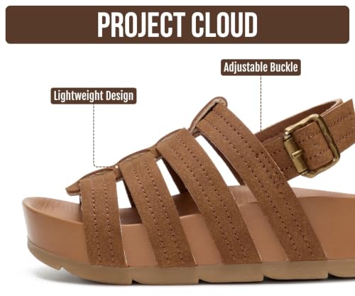 Image of Project Cloud Kids Sandals for Girls - Girls Sandals with Adjustable Buckle Closure, Comfortable Plush & Soft Insole w /Wedge Design Non-Slip Outsole