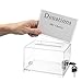 Adir Donation Box with Lock – Acrylic Suggestion Box with Slot, Ballot Lock Box with Sign Holder for Raffle, Tip Jar, Voting, Comments - Cash Donation Boxes for Fundraising (6.25x4.5x 4 Inches)