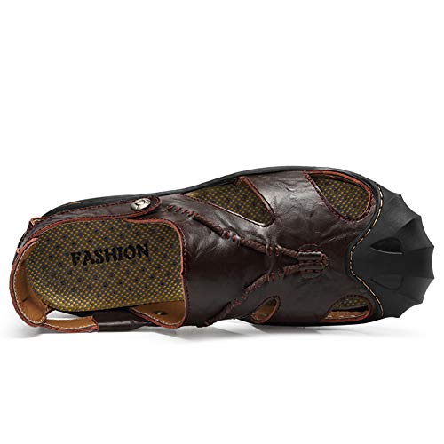 ChicWind Men's Closed Toe Leather Sandals Fisherman Shoes for Summer Hiking4