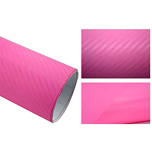 Vinilo 3D fibra de carbono rosa de 127x20cm para renovar el interior de tu coche