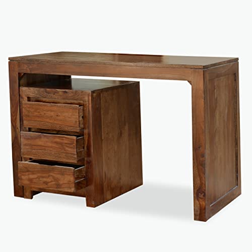 Image of Solid Sheesham Wood Study Table for Adults | Computer Table for Home | Wooden Writing Desk | Office Table for Office Work | Work from Home Table with 2 Drawers (10)