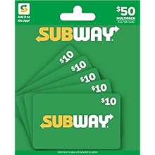 Subway Gift Cards, Multipack of 5