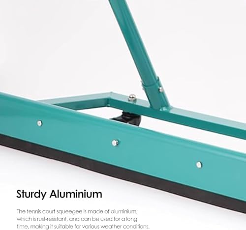 Tennis Court Squeegy 53 Inch w/Rubber Blade & Wheels, Commercial Floor Water Remover Broom/Rain Sweep, Tennis Court Equipment Accessories, Easy to Install(Orange)