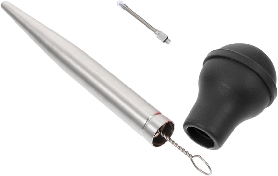 Barbecue Meat Injector Tool Stainless Steel Marinade Pump for Turkey Chicken and Pork Easy to Use Reusable Kitchen Gadget for Flavorful Cooking