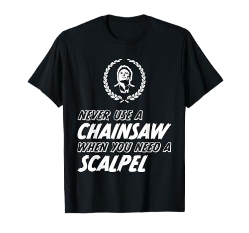 Funny Politics Human Errors Musk Tales B0DYGHCB18 Sarcastic Chainsaw Scalpel T-Shirt