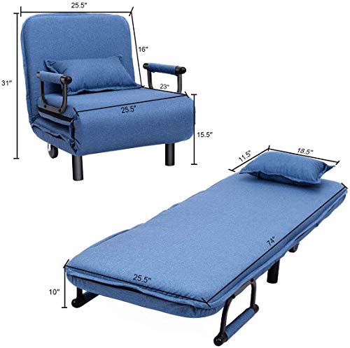 Sillón plegable azul miniatura 2