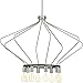 Progress Lighting P400106-009 Hangar Eight-Light Chandelier, Brushed Nickel