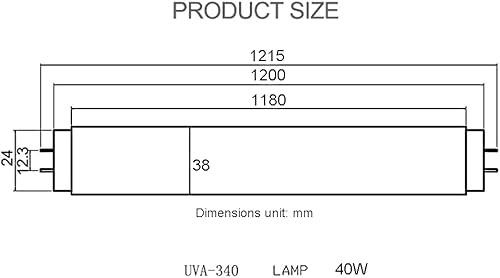 Miniatura 7 de Tubo fluorescente de tubo fluorescente que simula la luz solar del mediodía Tubo de envejecimiento, adecuado para hospital, escuela, fábrica,