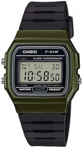 Casio F91W Series | Digital Watch | Water Resistant | LED Light | 1/100 SEC Stopwatch | Regular Time Keeping (HR, Min, SEC, PM, Date, Day) | Daily Alarm | Lightweight | 7 Year Battery