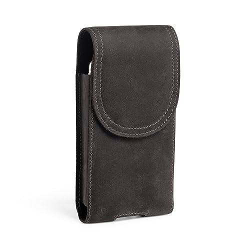 Pochette ceinture en cuir pour iPhone 16 Plus idéale pour les chantiers