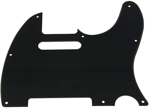 KAISH Golpeador de guitarra TL Pick Guard de 8 agujeros para TelecasterTele, fabricado en Estados UnidosMéxico, negro, 1 capa