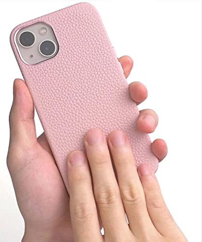 Coque arrière iPhone 13 Mini cuir bleu motif litchi protection induction