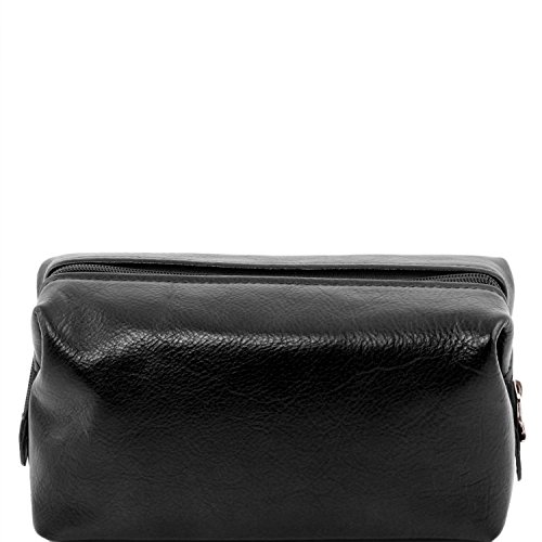 Trousse de toilette en cuir Tuscany Leather fini les flacons écrasés en voyage